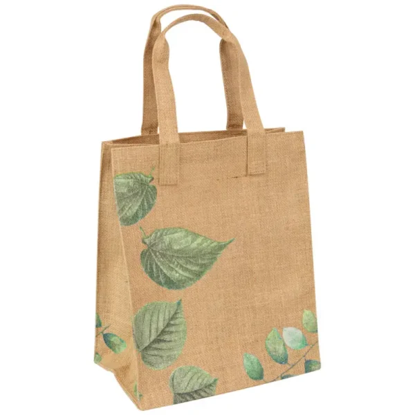 KORI Juutti ostoskassi lehdet pieni 27x18x33cm