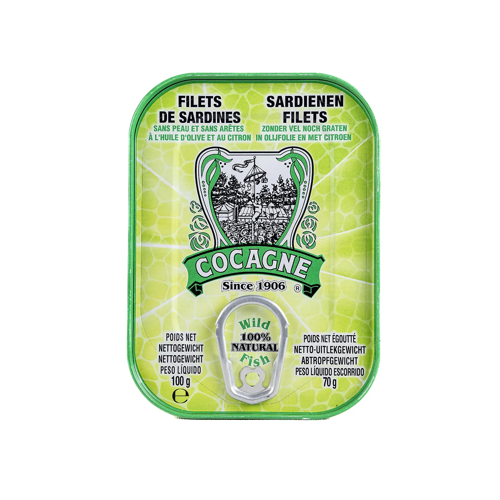 Cocagne ruodoton ja nahaton sardiinifile sitruunalla 100g