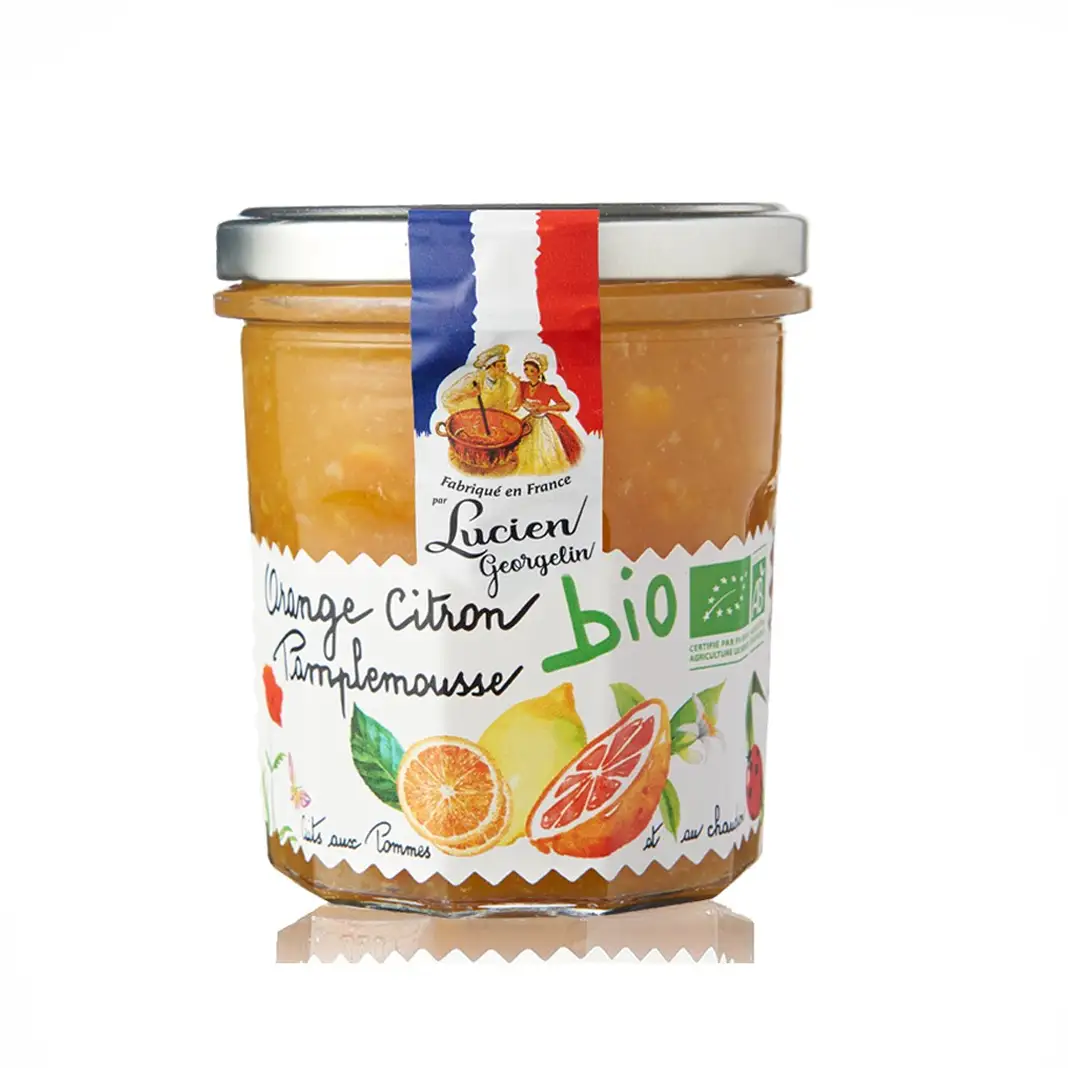 Appelsiini-greippi-sitruunahillo, luomu 320 g