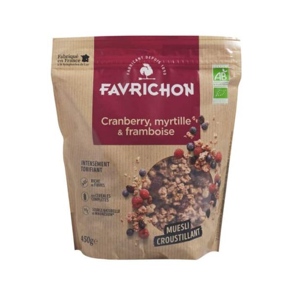 Crunchy mysli, karpalo mustikka ja vadelma 450 g